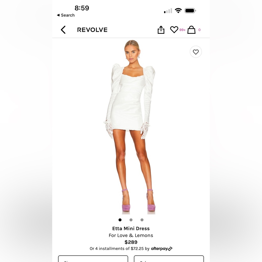 For Love and Lemons Etta Mini Dress Ivory NEW WITH TAGS